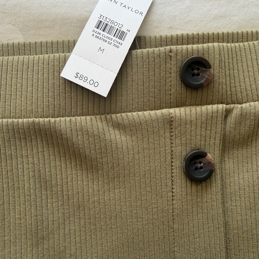 Ann Taylor Olive Green Skirt and Top NWT